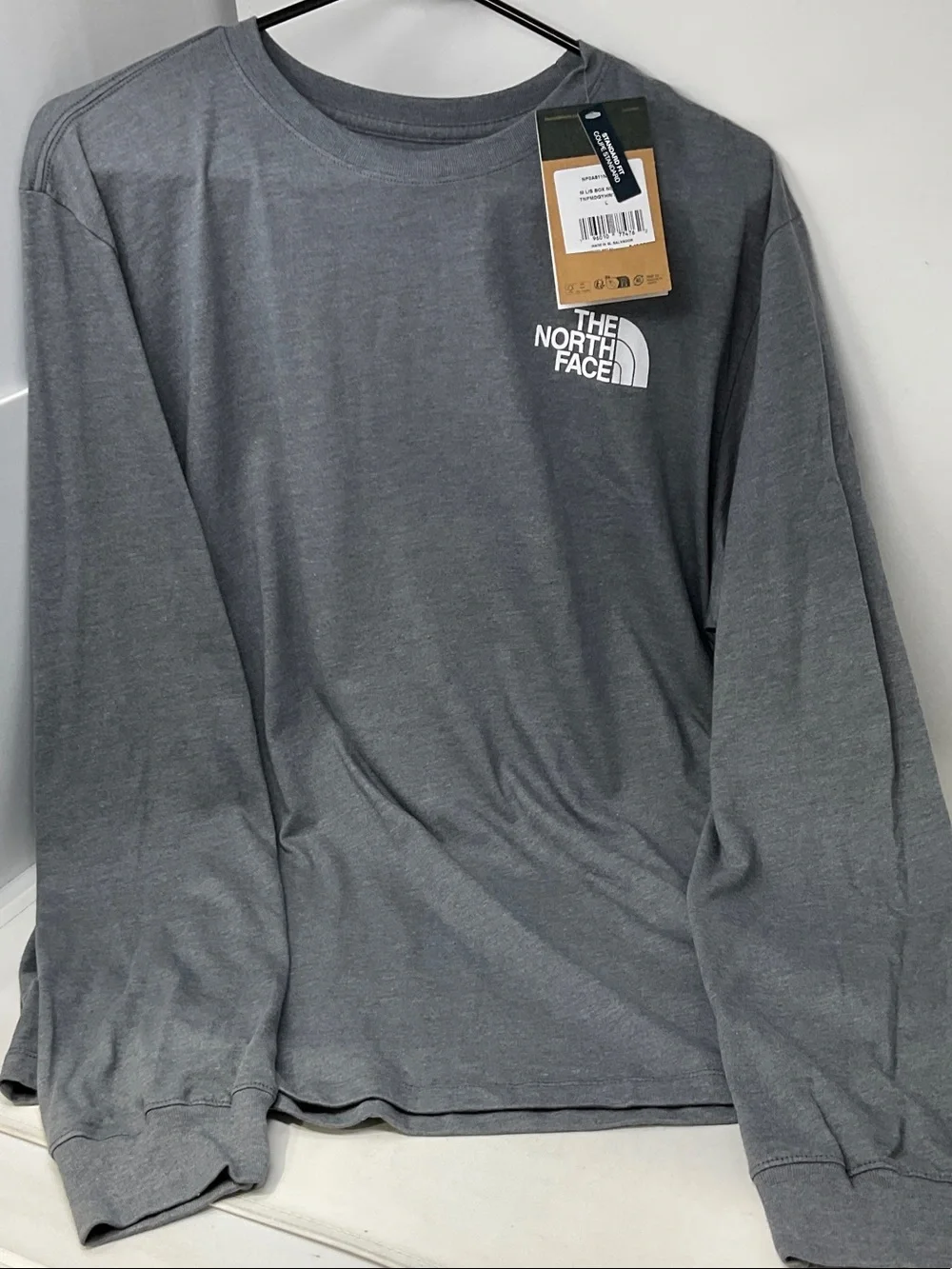 The North Face Men's Long Sleeve Box NSE Tee - Gray